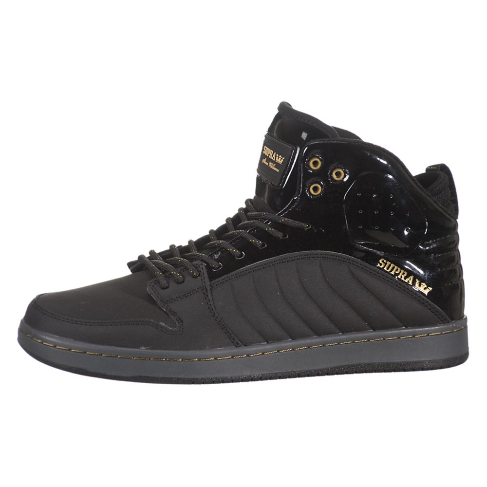 Chaussures de Skate Supra S1W Noir Black/Black/Gold-Black Homme | LWO-25432375